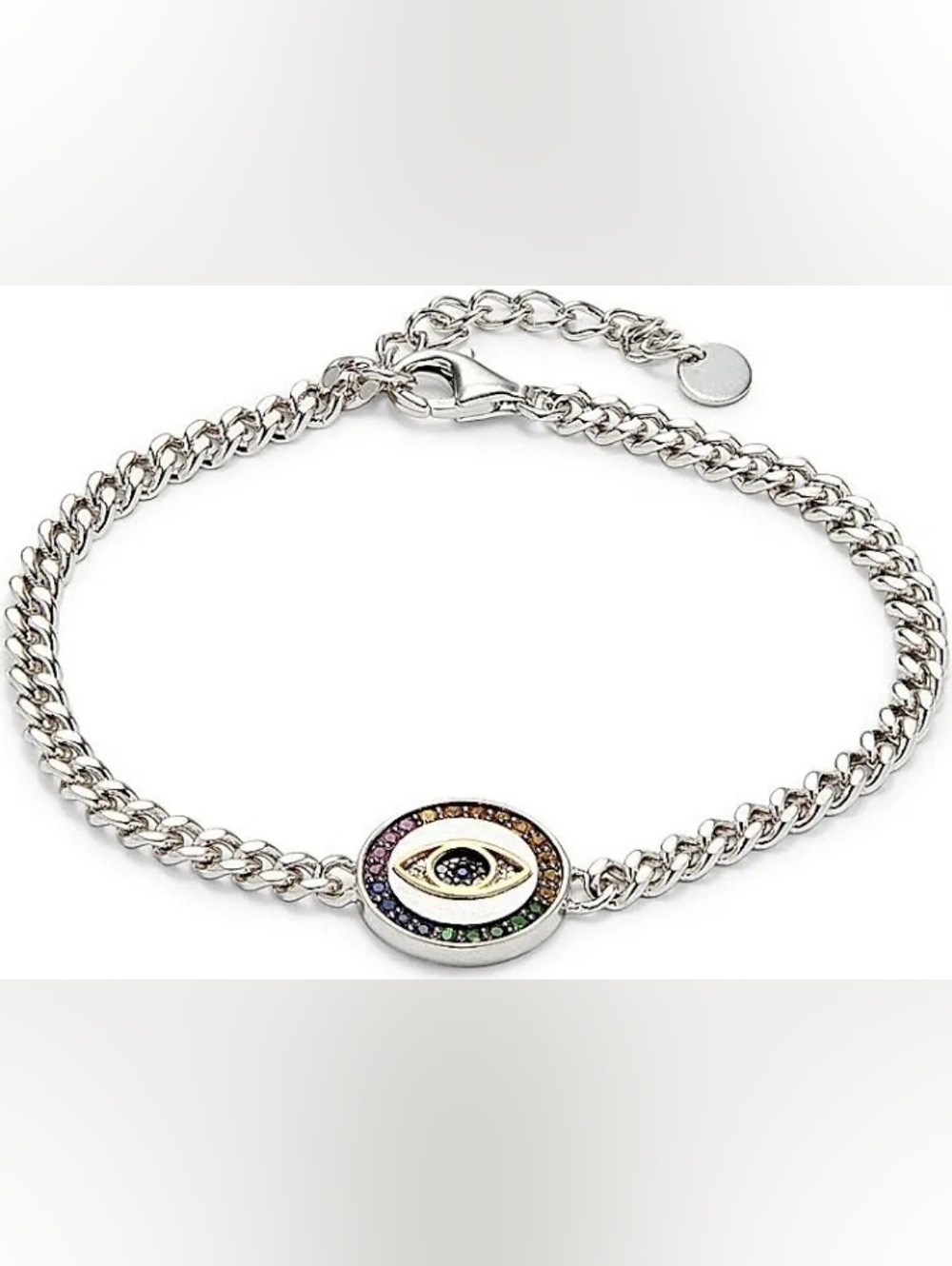 Effy  14K Yellow Gold & Sterling, Sapphire & Diamond Evil Eye Chain Bracelet